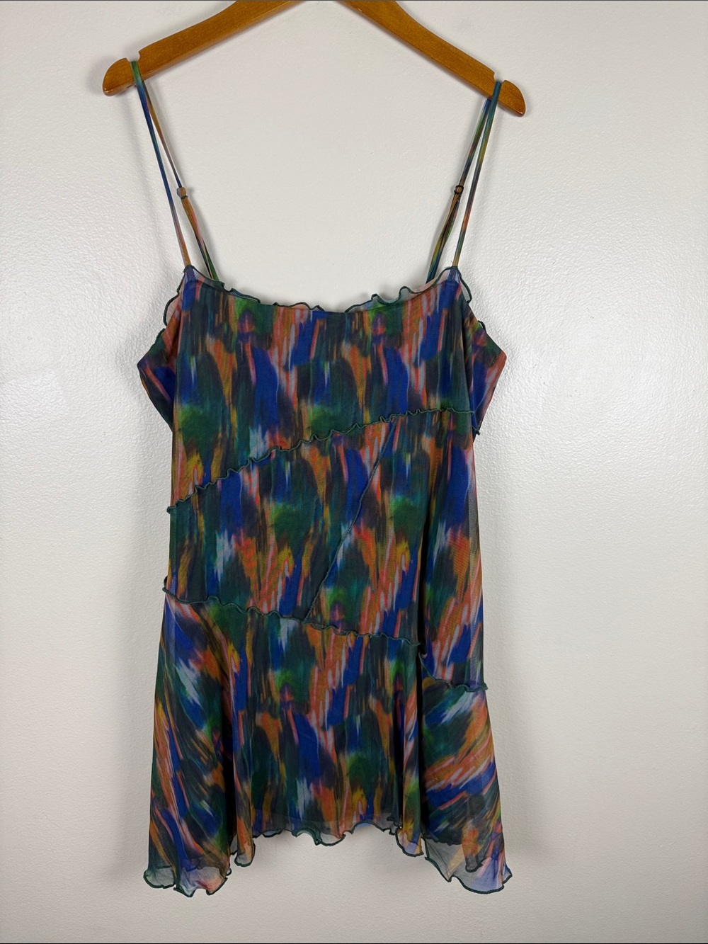 Urban Outfitters Multicolor Watercolor Mini Slip Dress. Large